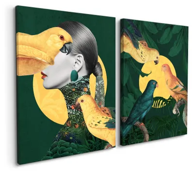 Immagine prodotto di Set di quadri su tela Valeria, 2x32x42 cm. Quadri decorativi moderni, astratti ed eleganti, ideali per soggiorno, camera da letto, ufficio o corridoio. Perfetti come regalo, per aggiungere un tocco di arte e stile alla tua casa