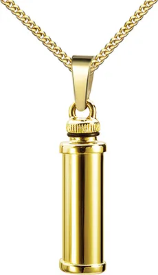 Produktbild von Anhänger für Asche oder kleine Andenken zum Befüllen Anhänger aus 585 Gold + Kette 45 cm