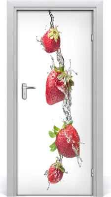 Produktbild von Tulup Türaufkleber 85x205 cm Dekorative Aufkleber Selbstklebend Wasserdichte Tapete Abnehmbar Schlafzimmer Wohnzimmer Wohnkultur - Erdbeeren