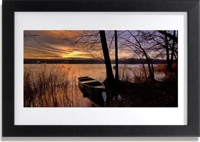 Produktbild von Bild 30x20 MDF-Rahmen Wandkunst Das Boot Sea Landschaft