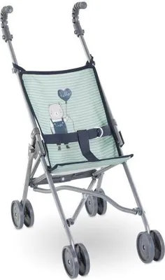 Obrázok produktu pre Kočík na bábiky, zelená farba, ľahký, skladací, pre bábiky 36–52 cm, od 3 rokov, výška 63 cm