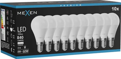 Obrázok produktu pre Mexen Nova 10x LED žiarovka E14, G45, 8 W, neutrálna – 4000 K, 840 lm – L101-E14-0840-01x10