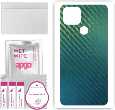 Produktbild von apgo Rückseite Schutzfolie, Skin, kompatibel mit Google Pixel 4a 5G, Hinten Displayschutzfolie aus Vinylfolie, kratzfest, einfache Montage - Kohlenstoff-Chamäleon CAKA1