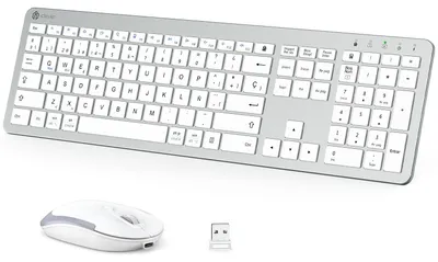 Zdjęcie produktu dla Bezprzewodowa klawiatura i mysz, ładowalna, ergonomiczna
