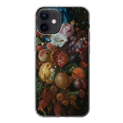 Produktbild von MuchoWow® Handyhülle Schutzhülle Hülle für iPhone 12 Früchte und Blumen - Gemälde von Jan Davidsz. de Heem Silikon Softcase Handy Hülle - Schutzhülle