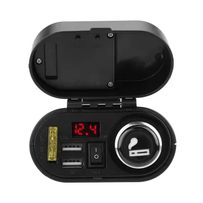 Obrázek produktu pro Nabíječka na motocykl,Nabíječka na motocykl s dvojitým USB,Nabíječka na telefon na motocyklu,Zapalovač na motocykl,Adaptér zapalovače na motocykl