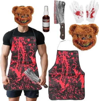 Immagine prodotto di Costume di Halloween Orsacchiotto Costume da Horror Vestito Al Coltello Sangue Maschera