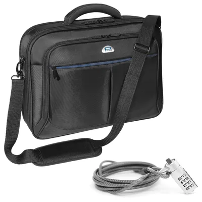 Produktbild von PEDEA Notebooktasche "Premium" für Notebooks mit Displaygrößen bis 17,3 Zoll (43,9cm) inkl. Notebookschloss | Laptoptasche / Schultertasche, schwarz