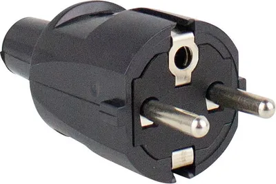 Immagine prodotto di as-Schwabe Spina di messa a terra in PVC nero Schuko max. 1,5mm² 230V 16A IP20
