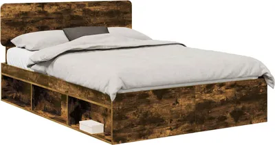 Immagine prodotto di vidaXL Struttura letto in rovere affumicato 140 x 200 cm in legno di pino massiccio