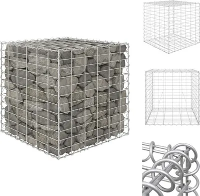 Zdjęcie produktu dla vidaXL Podłoże gabionowe z drutu stalowego 60x60x60 cm - Donice i doniczki