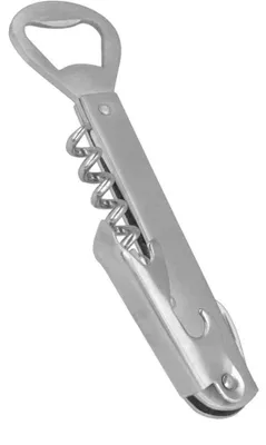 Korkenzieher aus Edelstahl, 14 cm, mit Sägezahnschliff