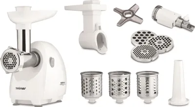 Zdjęcie produktu dla Zelmer Maszynka do mielenia mięsa ZMM4048B, 1900 W, Biały, 2,5 kg/min, Metal