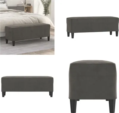 Obrázek produktu pro vidaXL Lavice tmavě šedá 100x35x41 cm samet - Lavice - Lavice - Lavice do chodby