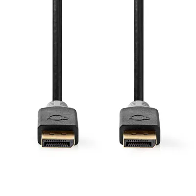 Produktbild von Nedis Displayport-Kabel - DisplayPort Stecker - DisplayPort Stecker - 8K@60Hz - Vergoldet - 2.00 m - Rund - PVC - Anthrazit - Box