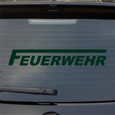 Produktbild von Heckscheibenaufkleber Feuerwehr langes F 55x9 cm Dunkelgrün Auto Aufkleber Sticker