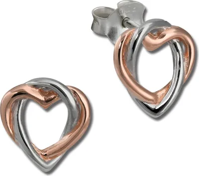 Produktbild von SilberDream Ohrstecker Damen Silber 333 rosevergoldet Herz Ohrringe SDO452E