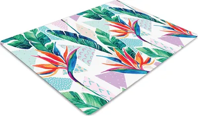 Produktbild von Stuhlunterlage Bürostuhlunterlage 120 cm x 90 cm Bodenmatte Bürostuhlunterlage - Tropische Flora.