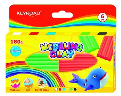 Obrázok produktu pre Plastelina kwadratowa fala Keyroad 6 kolorów
