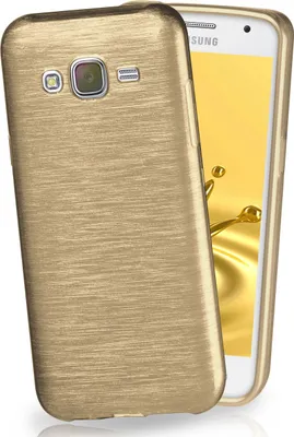 Produktbild von moex® Brushed Case kompatibel mit Samsung Galaxy J5 (2015) - Hülle aus Silikon, Gold