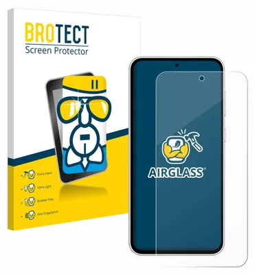 A product packaging box for a screen protector, with a smartphone displaying the screen protector and its features.