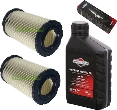 Obrázek produktu pro Zapalovací svíčka + 2 filtry + olej pro 1válcové sekačky Briggs & Stratton 13–24 PS