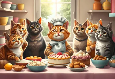 Zdjęcie produktu dla Alipson Puzzle Katzenpuzzle Ciastkarskie koty w akcji - 1000 elementów