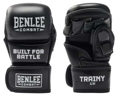 Produktbild von Leder MMA Sparring- Handschuhe TRAINY Black/White L/XL BENLEE