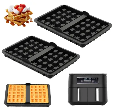 2er-Set Silikon-Waffelformen für Heißluftfritteusen, 20x14 cm