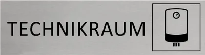 Produktbild von CombiCraft Aluminium Türschild Technikraum 165x45mm mit 3M-Tape zur Befestigung, einfache Kennzeichnung von Räumen und Bereichen
