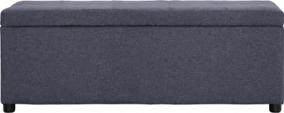 Obrázek produktu pro vidaXL Lavice s úložným prostorem 116 cm Tmavě šedý polyester