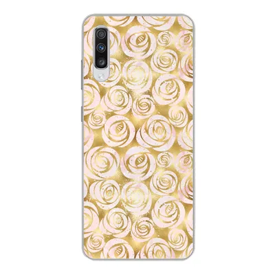 Produktbild von MuchoWow® Handyhülle Schutzhülle Hülle für Samsung Galaxy A70 Marmor - Gold - Rosen - Muster Silikon Softcase Handy Hülle - Schutzhaube