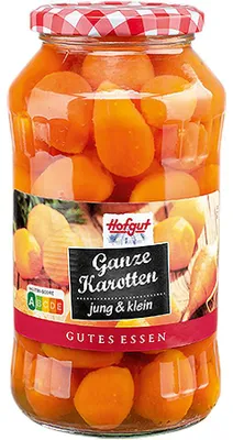 Image de Hofgut Carottes entières jeunes et petites en bocal précuites 720ml