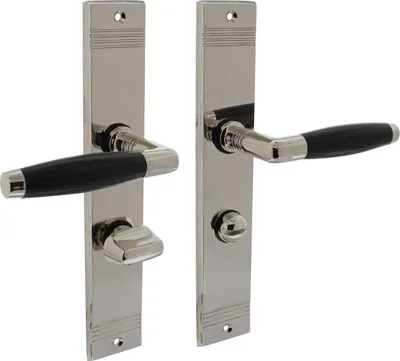 Produktbild von WC-Türbeschlag mit Nickelschild PC Entfernung 63 mm - poliert - Pro Set