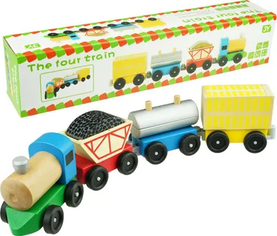 Immagine prodotto di Locomotiva ferroviaria in legno con selezionatore di blocchi Tschu-Tschu