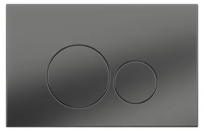 Produktbild von Drückerplatte Edelstahl Gunmetal Rund Kompatibel zu Geberit Duofix Sigma / DELTA 2 Mengenspülung