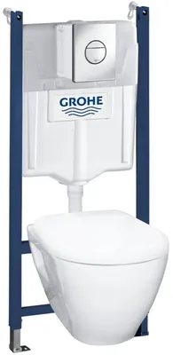 Immagine prodotto di Set completo per WC Grohe QuickFix Serel, con cassetta di scarico nascosta Rapid SL e pulsante di azionamento cromato