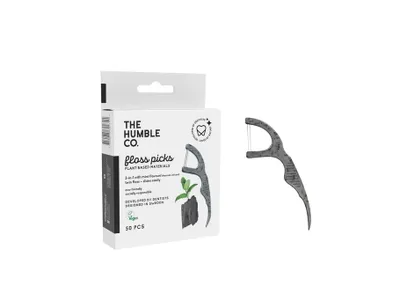 Productafbeelding van Humble Floss Picks, met actieve koolstof, 50 stuks tandenreinigers