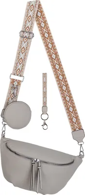 Produktbild von Bauchtasche Umhängetasche Crossbody-Bag Kunstleder Italy-Design L.GREY (BBL-53046)