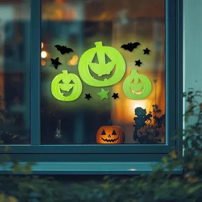 Obrázek produktu pro Halloweenská dekorace na okno, která fosforeskuje