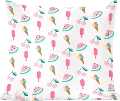Produktbild von MuchoWow® Zierkissen Sofakissen Wohnzimmer Dekokissen 40x40 cm Sommer - Muster - Pastell - Foto Kissen - Schlafzimmer Dekoration