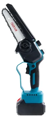 Image de Mini tronçonneuse sans fil 21 V - Tronçonneuse à main 15 cm - Sans fil - 1 batterie - Chargeur européen - Pour l'élagage et les travaux du bois