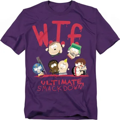 Image de South Park - "WTF Ultimate Smackdown" T-Shirt für Herren/Damen Uni TV20767 (S) (Violett)