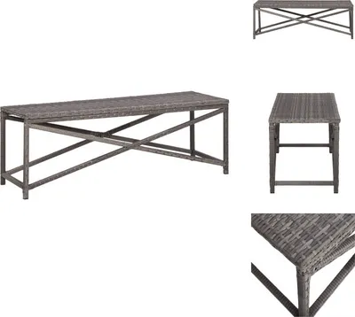 Zdjęcie produktu dla vidaXL Ławka ogrodowa 120 cm szary rattan - Ławki ogrodowe