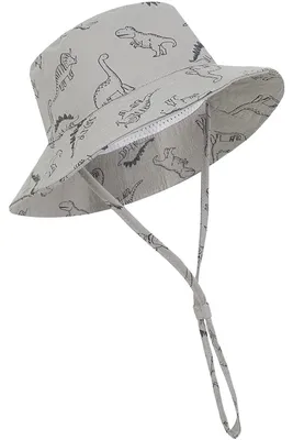 Produktbild von Sonnenhut Kinder Fischerhut UV Schutz UPF 50+ Grau Dinosaurier 2-4 Jahre Baumwolle