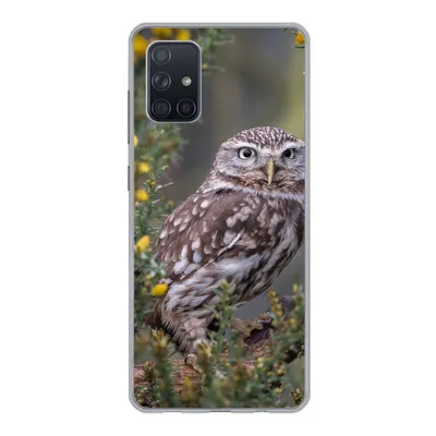Produktbild von MuchoWow® Handyhülle Schutzhülle Hülle für Samsung Galaxy A51 Eine kleine braune Eule sitzt da und starrt nach vorne Silikon Softcase Handy Hülle - Schutzabdeckung