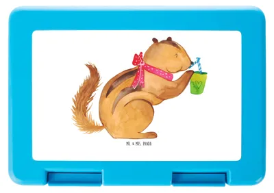 Produktbild von Mr. & Mrs. Panda Bentobox Eichhörnchen Smoothie - Weiß - Geschenk, Lustige Sprüche, Brot Aufbewahrungsbox, Green Smoothies, Lunchbox, Abnehmen, Meal Prep Box, Bento, Diät