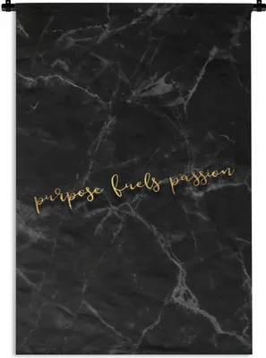 Produktbild von MuchoWow® Wandteppich Wandbehang Zitate - Motivation - Gold - Marmor 60x90 cm Tapisserie Dekoration Wandtuch - Foto-Teppich - Abwaschbar