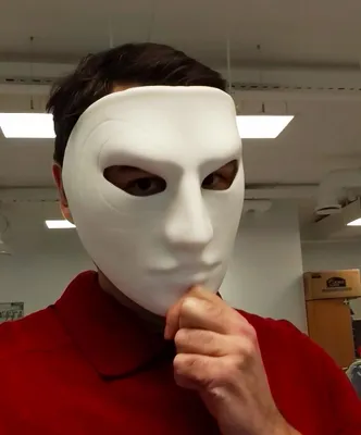 bemalbare Vollgesichtsmaske mit Relief – Decords 3D-Kostümartikel, Produktansicht 1