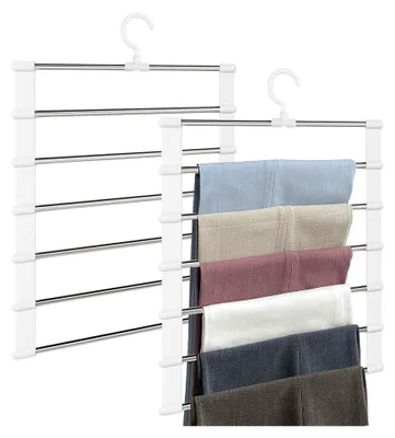 Produktbild von Platzsparende Hosenbügel, 2 Stück, für Kleiderschrank, Schals, Handtücher